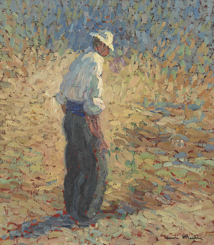 亨利马丁油画: 农田里的农民