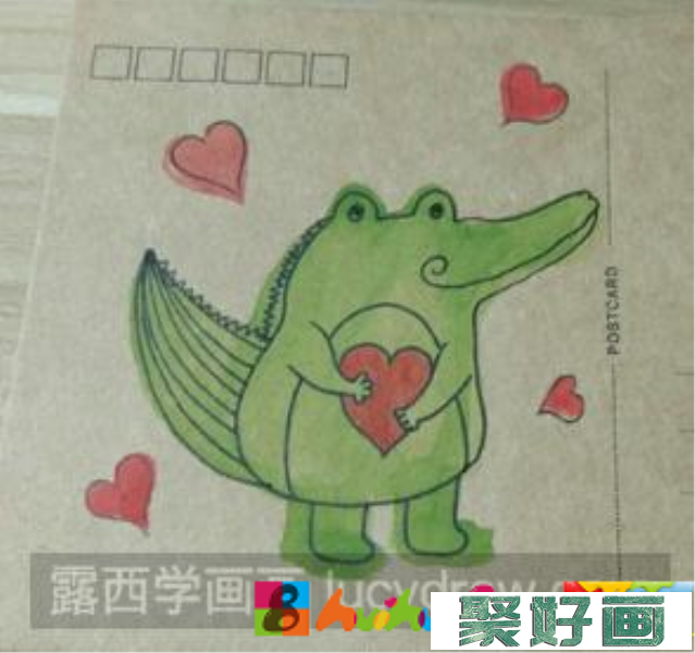 儿童画小鳄鱼