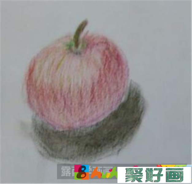 用油画棒怎么画苹果
