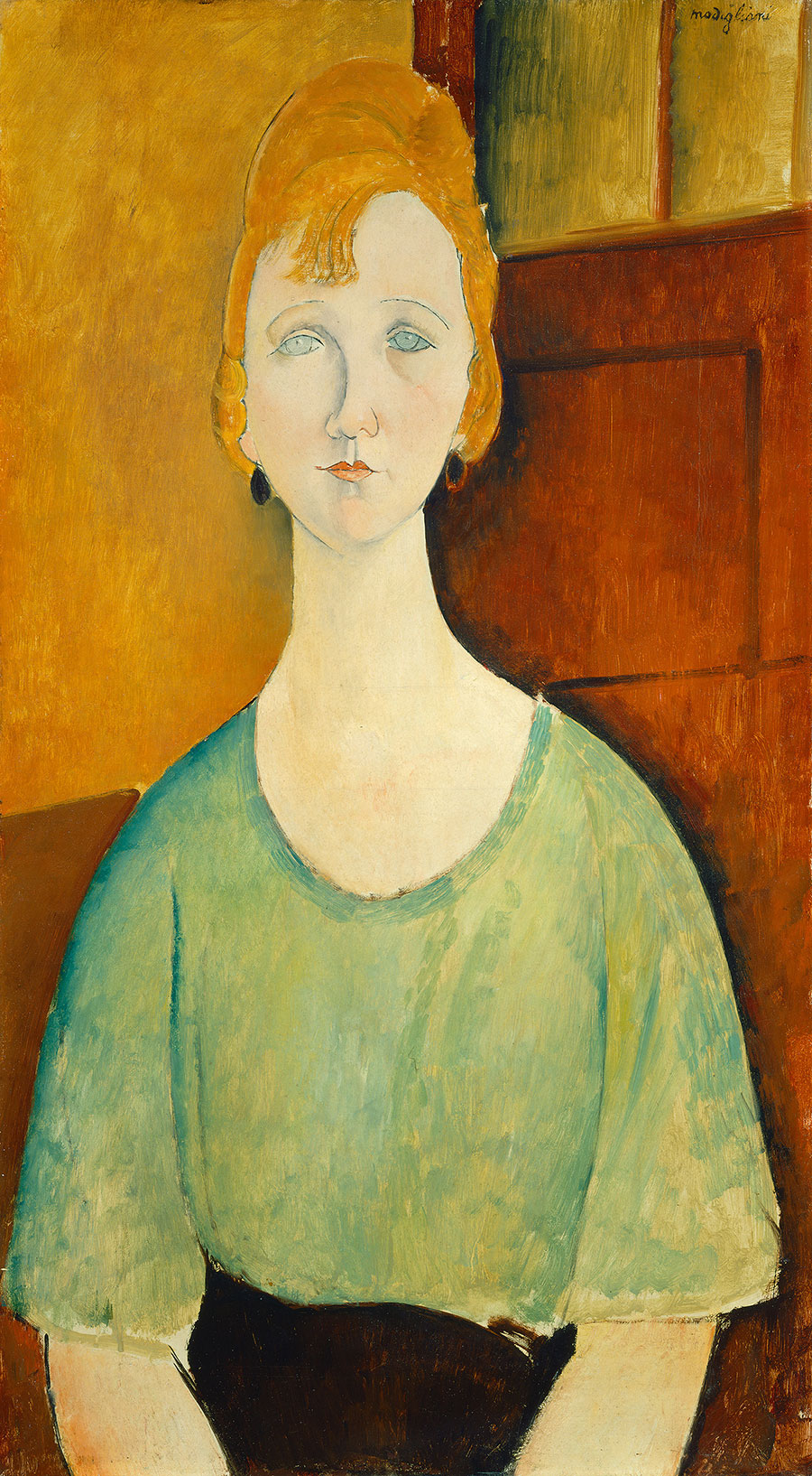 莫迪利亚尼作品: Girl in a Green Blouse