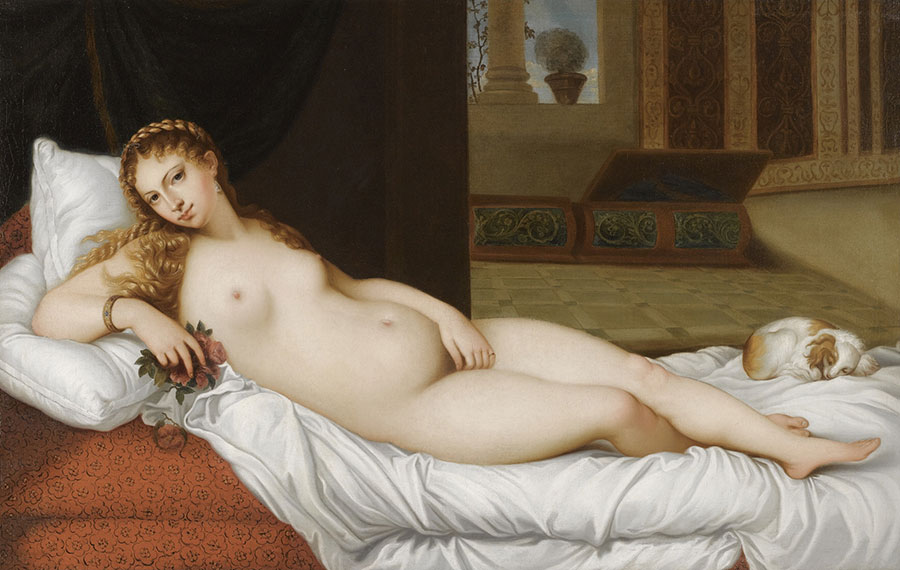 提香作品: 乌尔比诺的维纳斯 - Venus of Urbino
