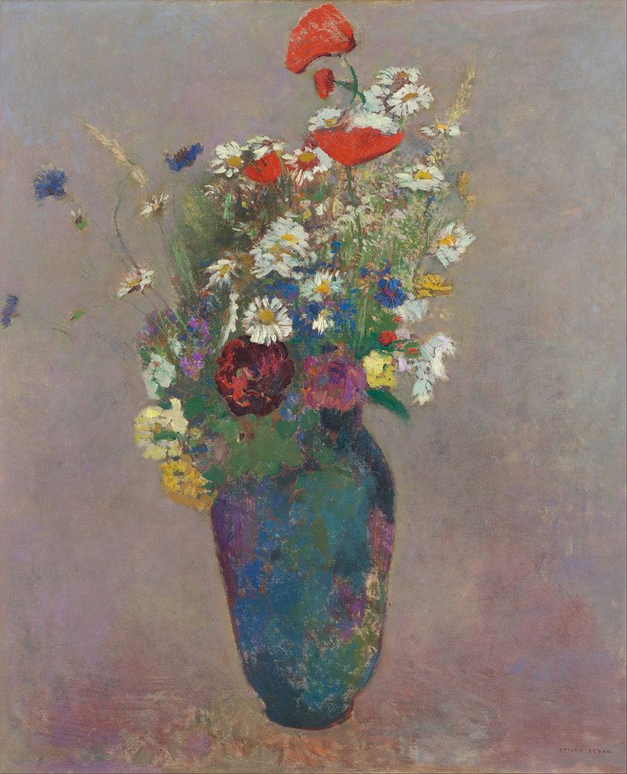 雷东油画作品: 花瓶 flowers 高清原图素材