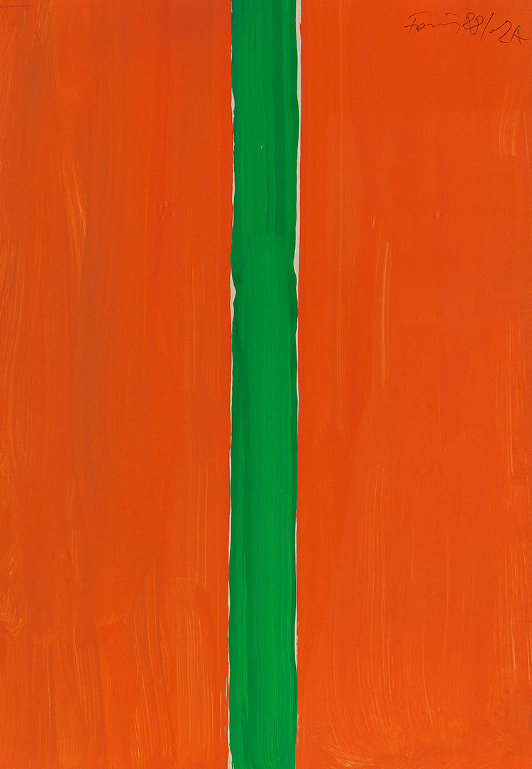冈瑟·弗格作品:  Ohne Titel(2A orange mit grun) 1988