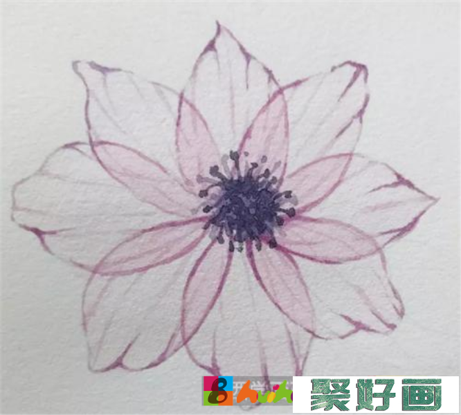 透明花水彩画