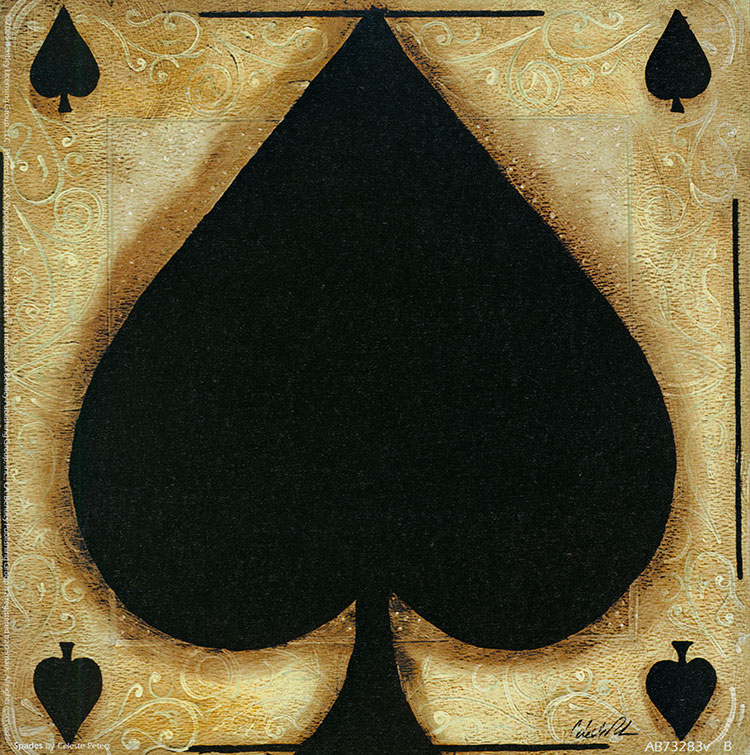 四联扑克牌装饰画素材下载: 黑桃 B