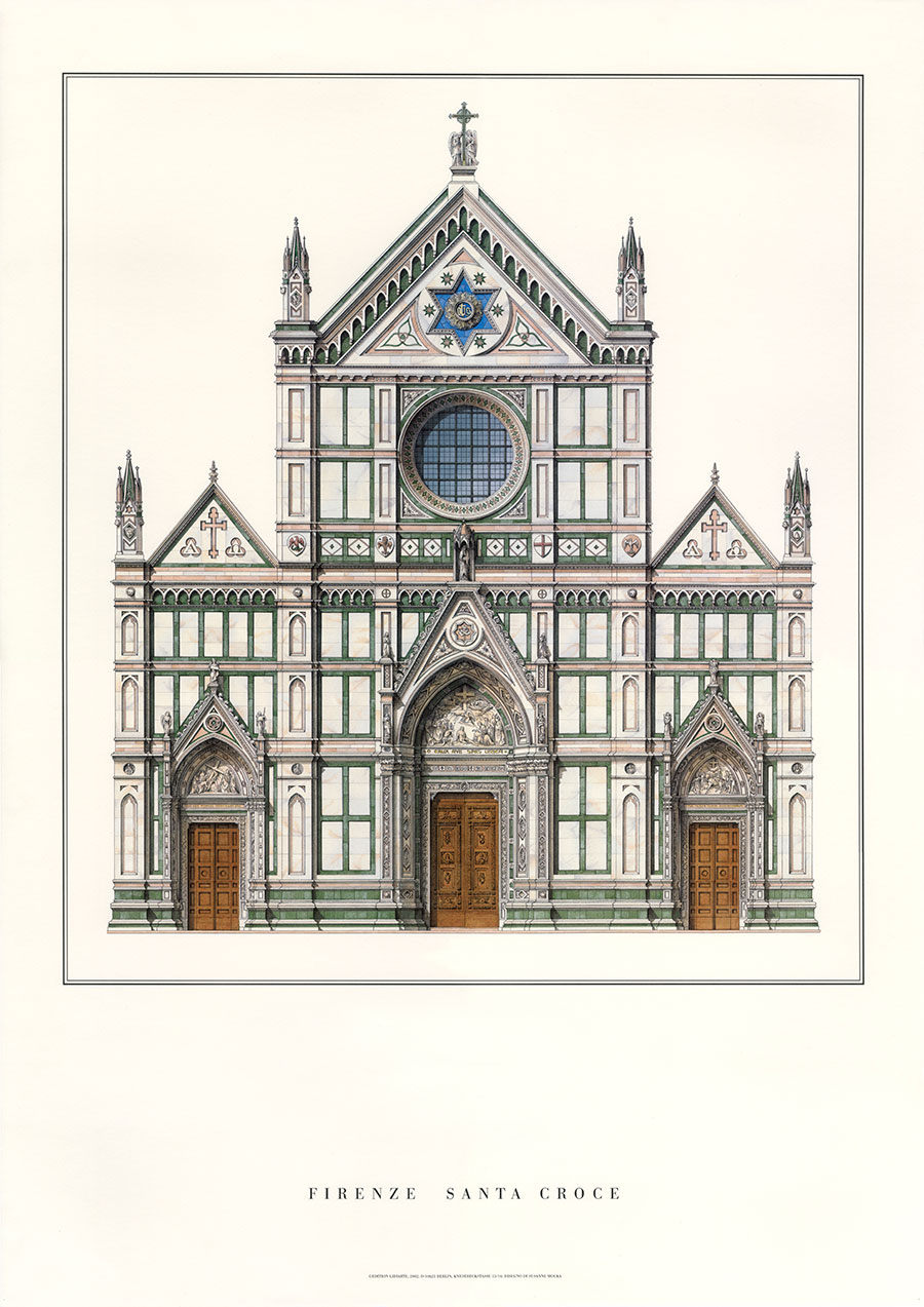 欧美建筑画高清素材:佛罗伦萨圣十字教堂