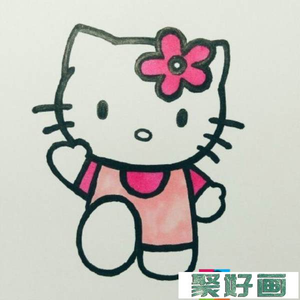 怎样画Hellokitty?Hellokitty儿童画教程