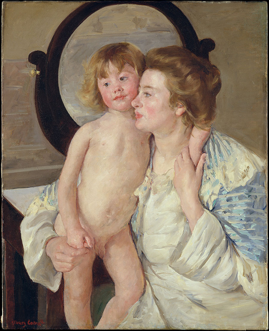卡萨特作品: 母亲和儿童 Mother and Child (The Oval Mirror)