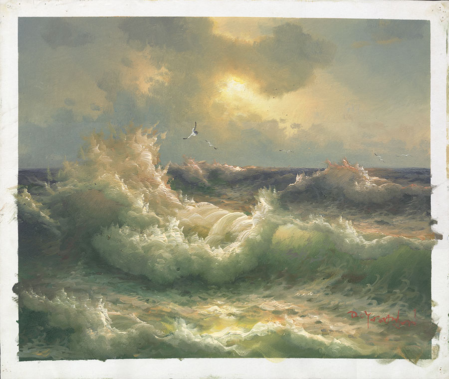 高清海浪油画下载, 大海海浪装饰油画欣赏