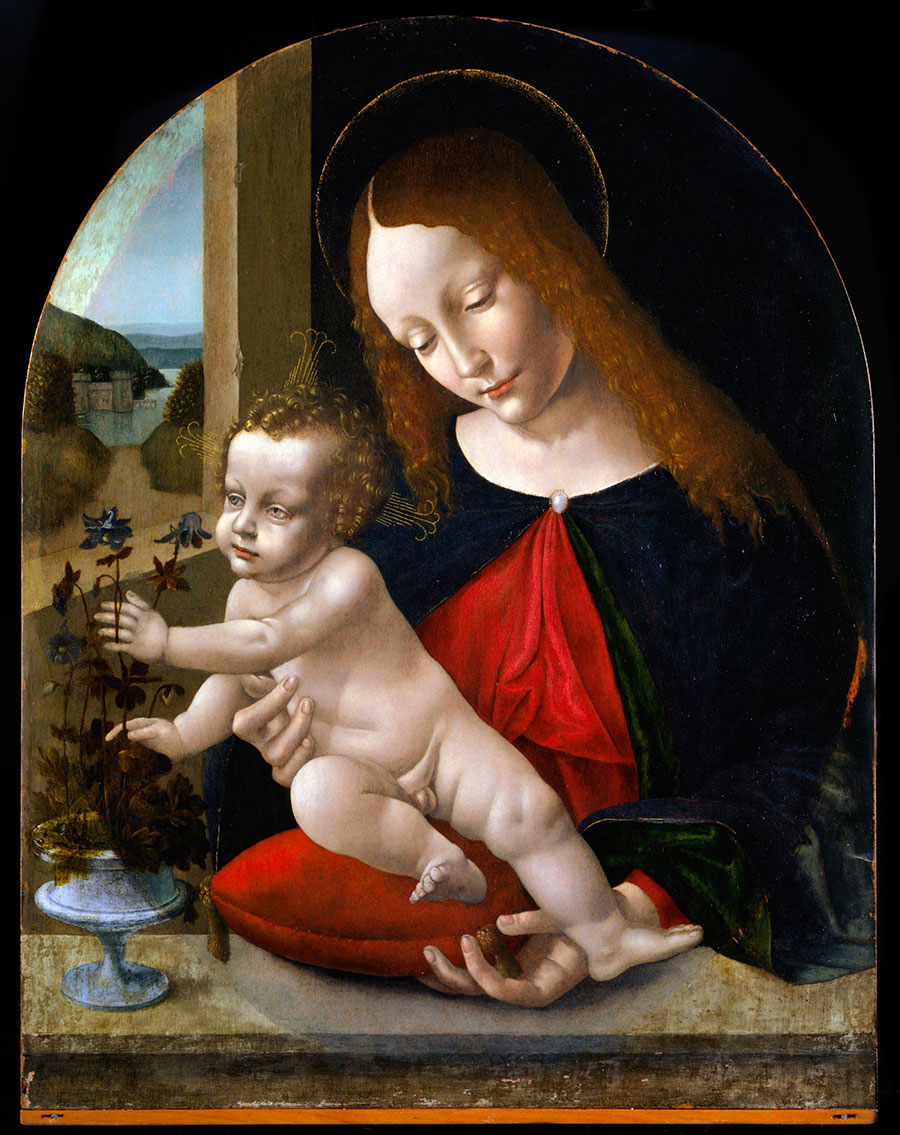 达芬奇作品 圣母与圣子 高清油画