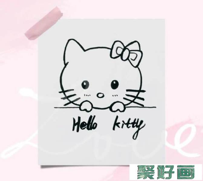 hello kittly猫简笔画