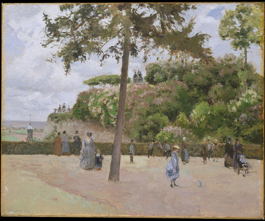 毕沙罗作品:彭退斯的公共花园 The Public Garden at Pontoise