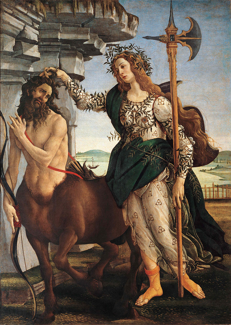 波提切利作品: 雅典娜和半人马 Pallas Athena and the Centaur