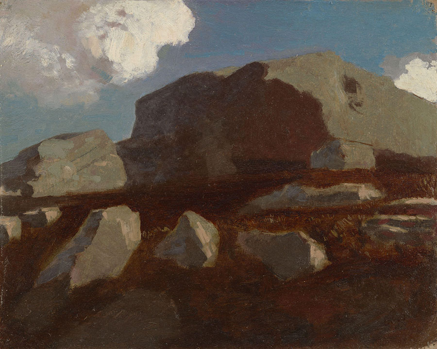 雷东作品: 鲁瓦扬附近的岩石风景