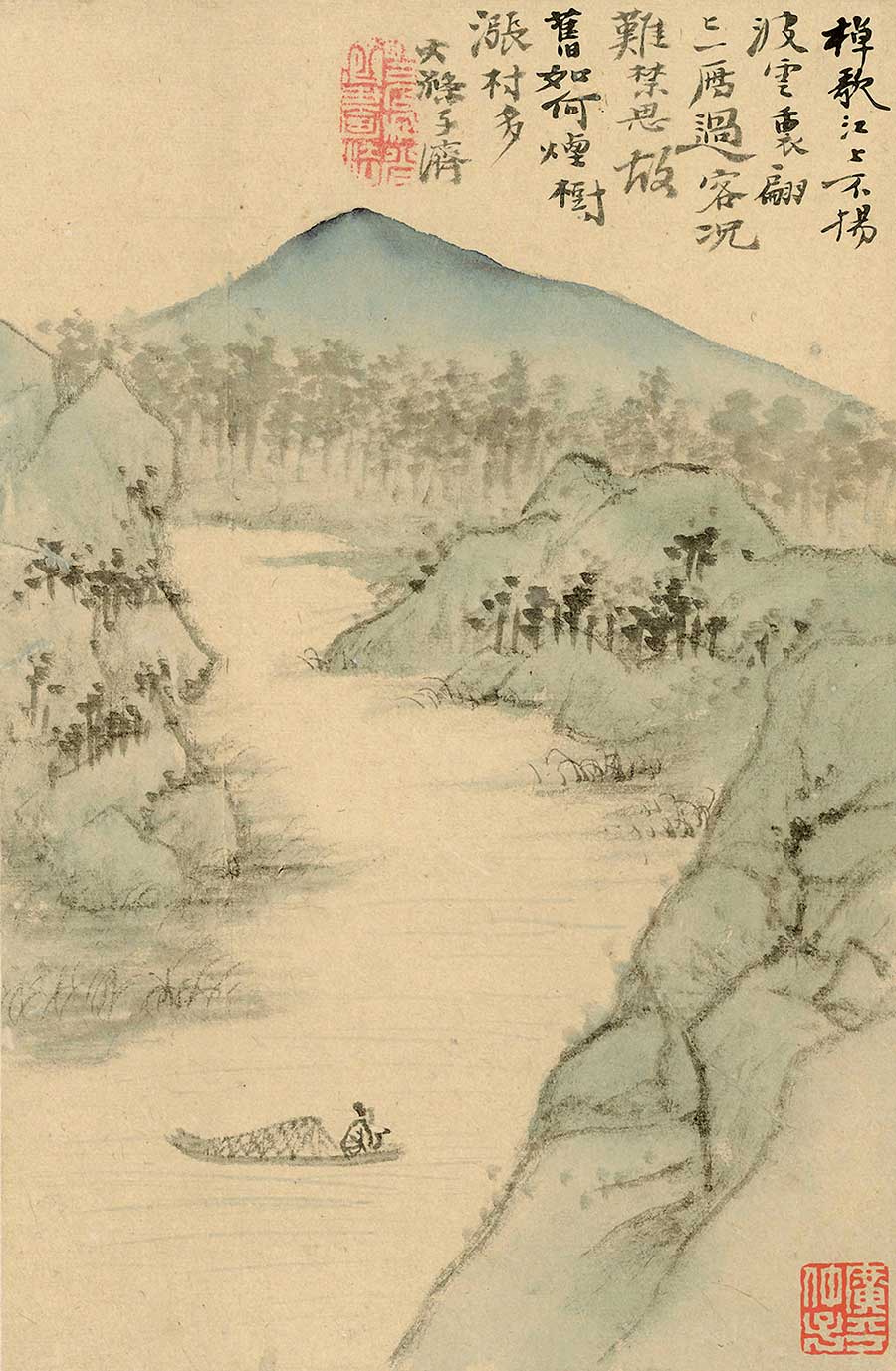 清 石涛 山水冊(四)  石涛山水画高清大图