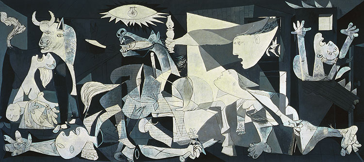 毕加索经典抽象画《格尔尼卡》