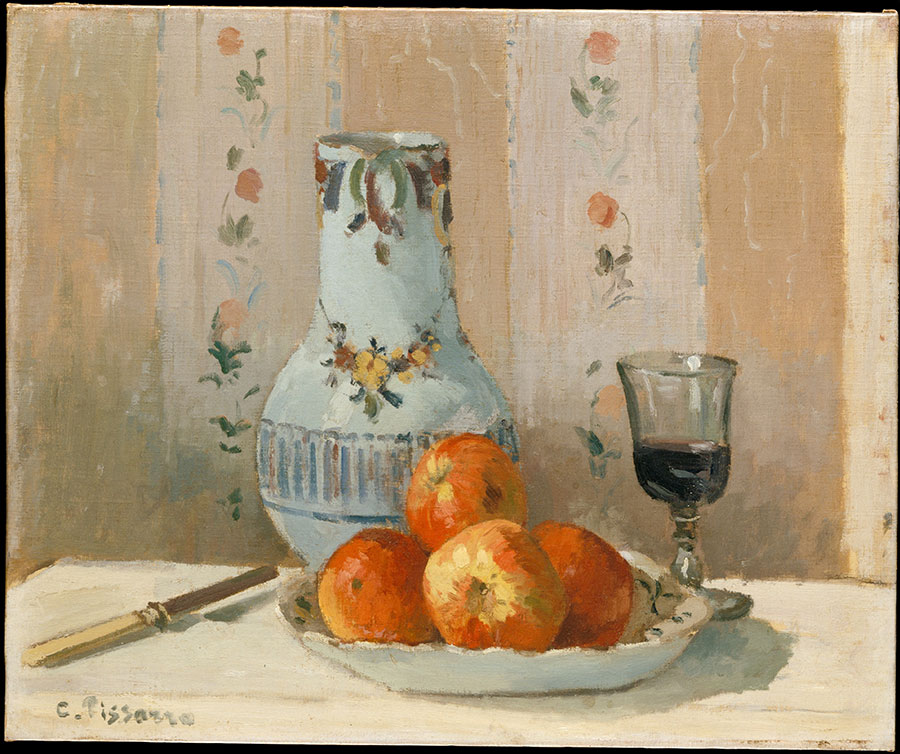 毕沙罗作品: 苹果和水壶 Still Life with Apples and Pitcher