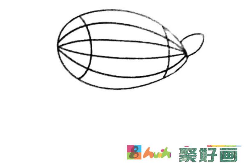 热气球飞行船/飞艇简笔画