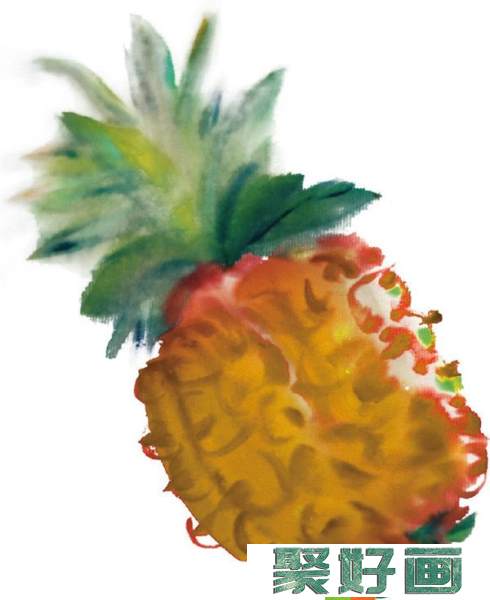 国画菠萝怎么画