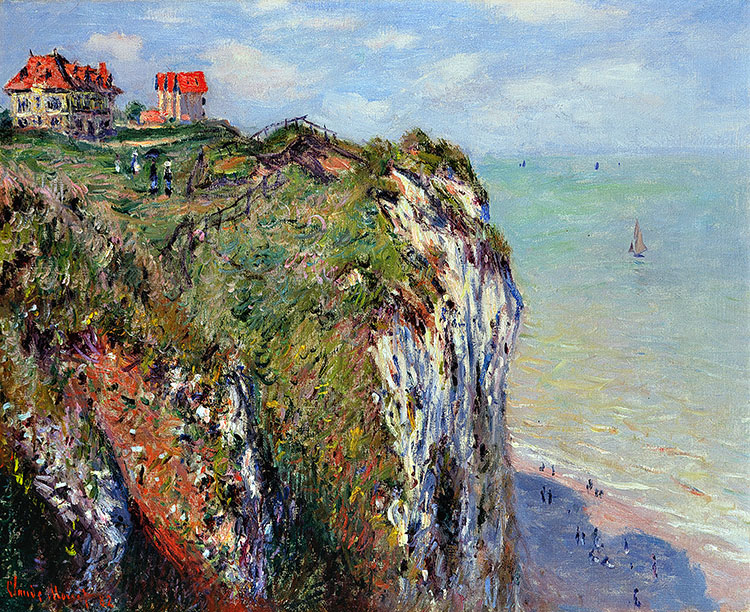 莫奈风景油画作品：迪耶普的悬崖 高清大图下载