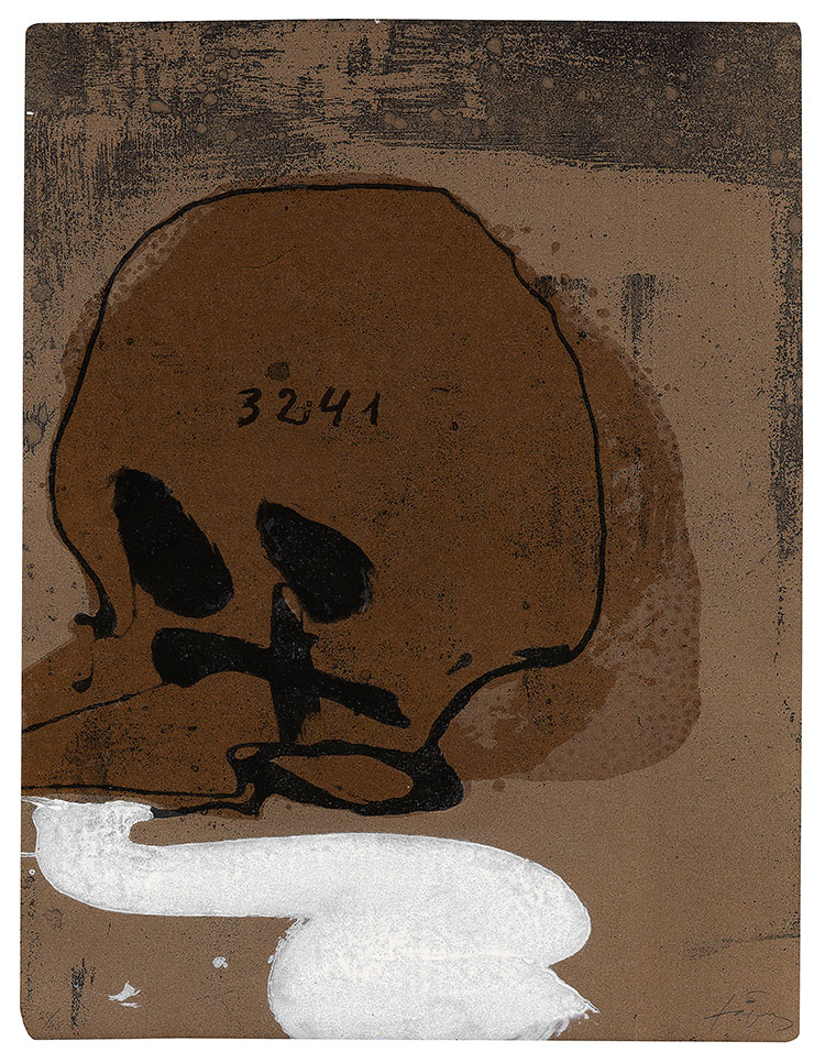 安东尼·塔比埃斯抽象油画作品: Crani amb xifres 欧美抽象油画欣赏