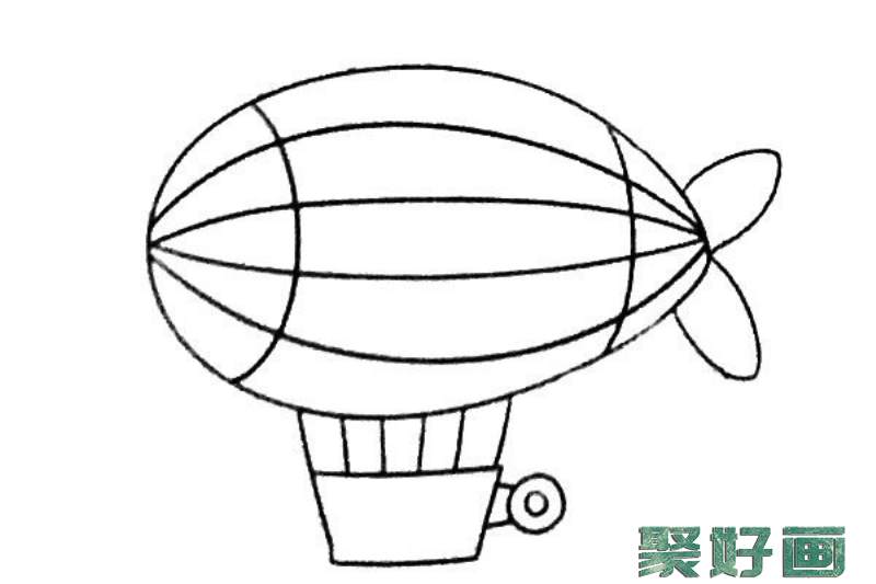 热气球飞行船/飞艇简笔画