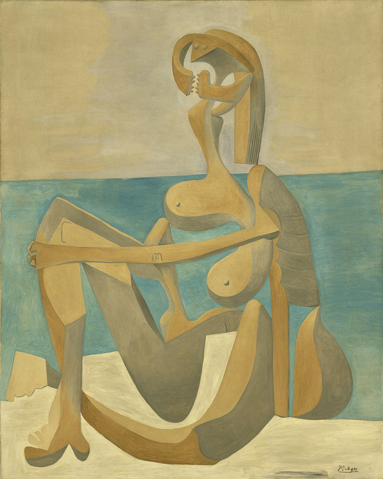 毕加索高清抽象画 坐着的浴女