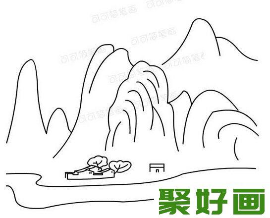 简笔画：自然风景儿童简笔画作品欣赏