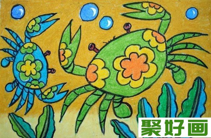 幼儿动物油画棒绘画作品04