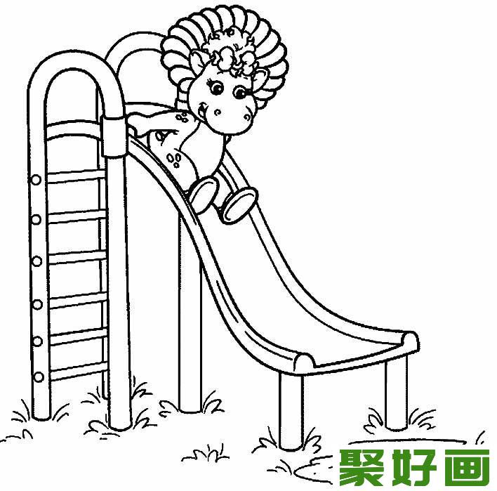 滑滑梯简笔画，幼儿园滑滑梯简笔画图片