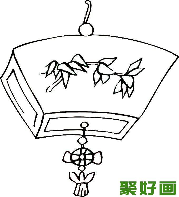 灯笼简笔画图片，春节简笔画灯笼05