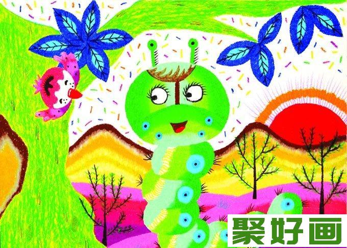 幼儿动物油画棒绘画作品07