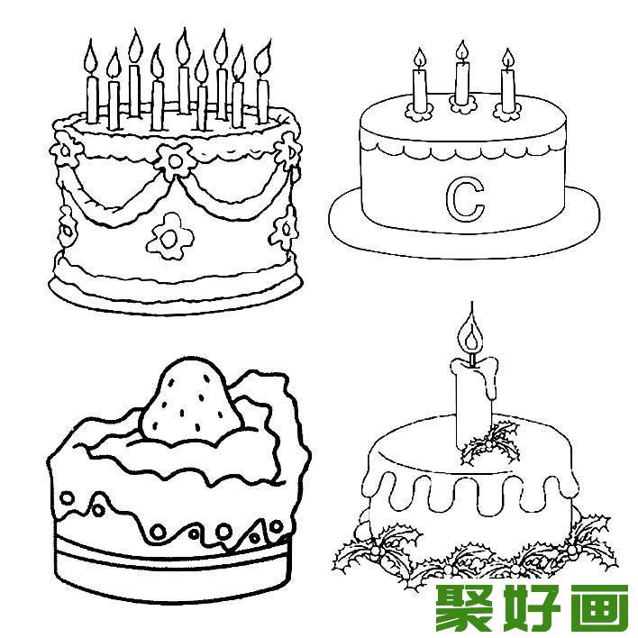 生日蛋糕简笔画图片大全