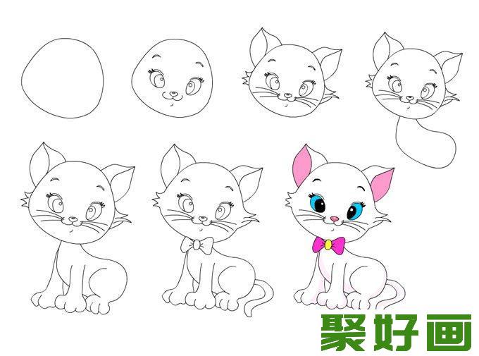 简笔画教程:可爱的小猫咪绘画步骤