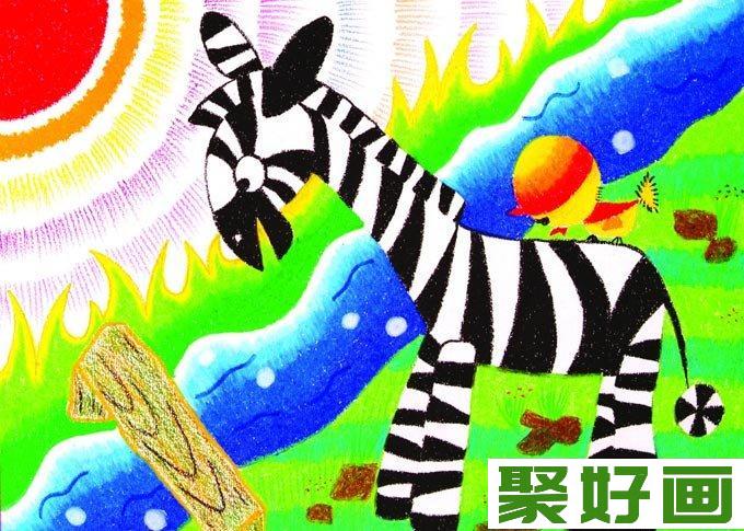 幼儿动物油画棒绘画作品13