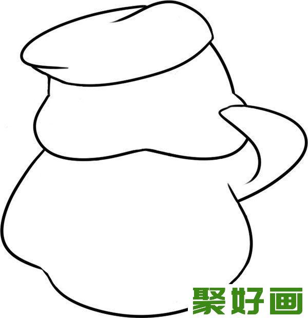 卡通画 小小海军 敬礼