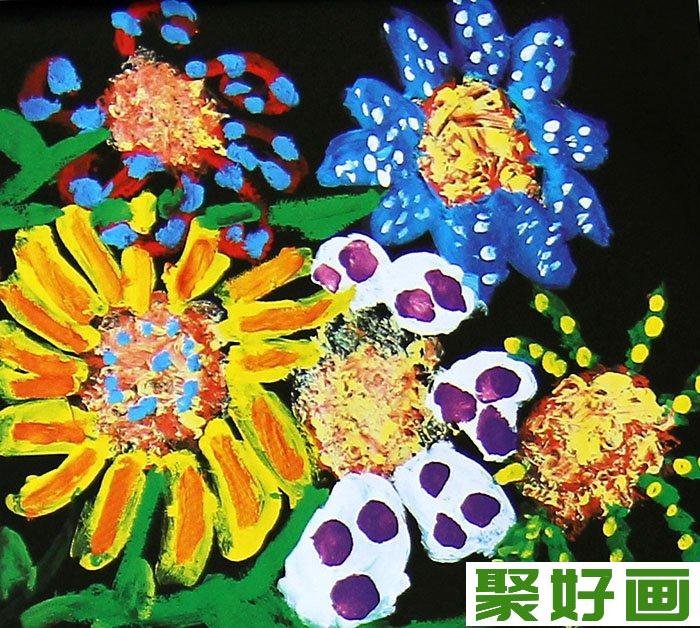 儿童水粉画：美丽的花草儿童水粉画欣赏