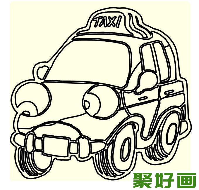 小汽车简笔画,儿童简笔画小汽车2