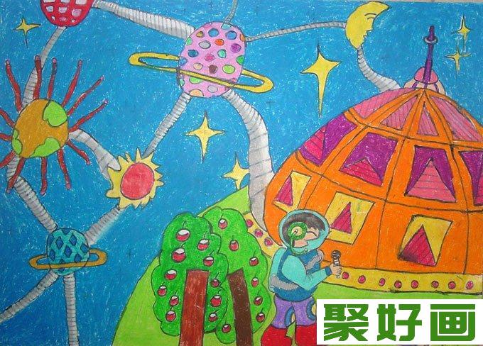 关于月球的科幻画:月亮度假村科幻画图片05