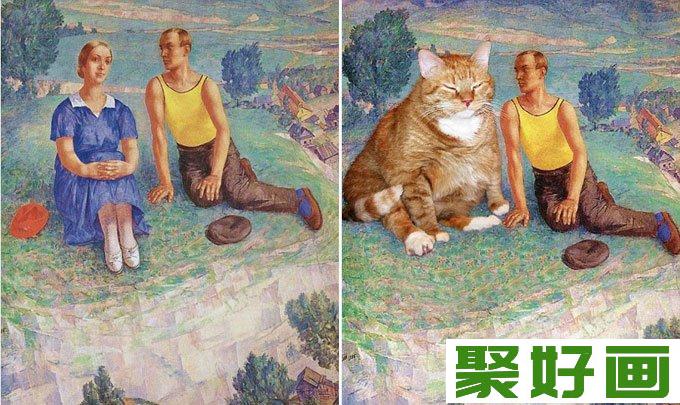 用猫咪来恶搞的世界名画（6）