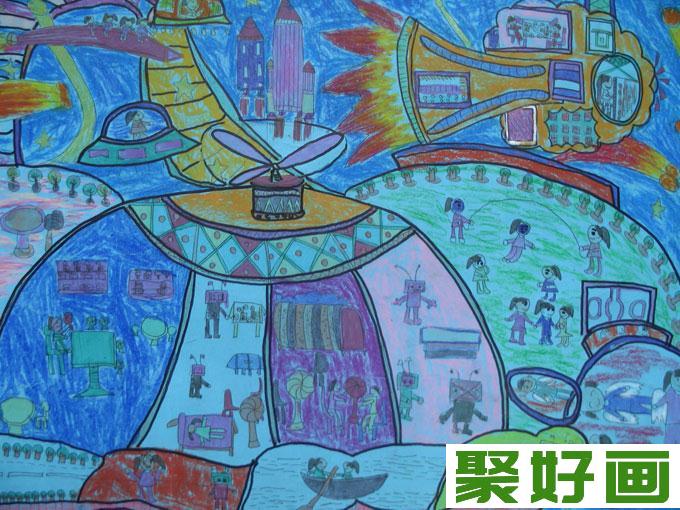 幼儿科幻画获奖优秀作品图片欣赏（6）