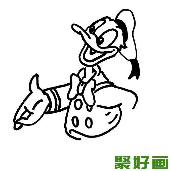 简笔画唐老鸭的画法步骤四