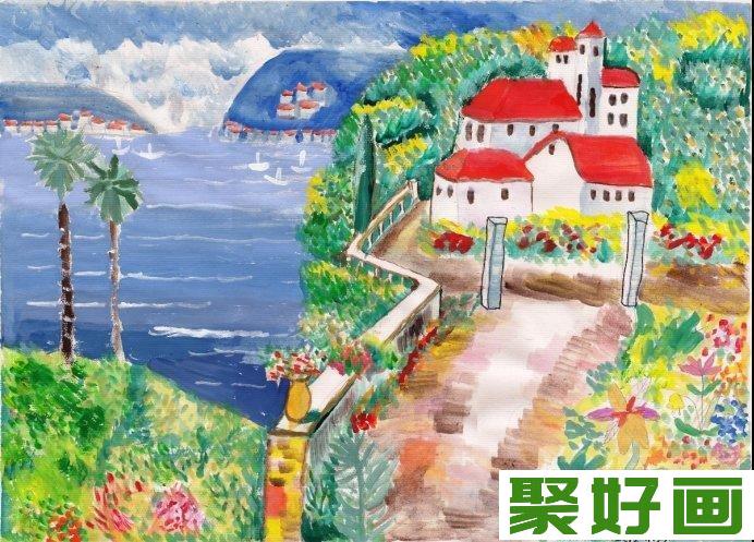 儿童水彩画：自然风景儿童水彩画作品欣赏