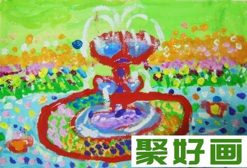 美丽花园水彩画