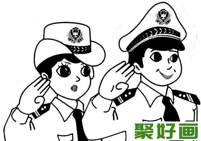 关于警察的简笔画图片01