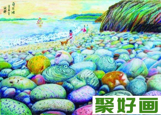 儿童画欣赏：美丽的景色蜡笔画作品