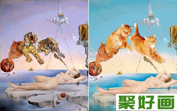 用猫咪来恶搞的世界名画（3）