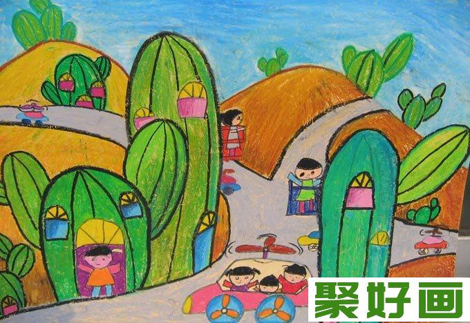 幼儿动物油画棒绘画作品05