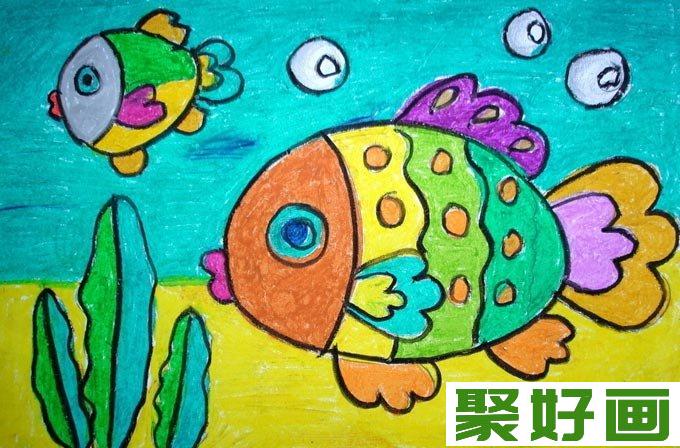 幼儿动物油画棒绘画作品02