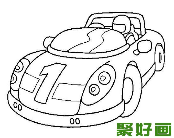 小汽车简笔画,儿童简笔画小汽车5